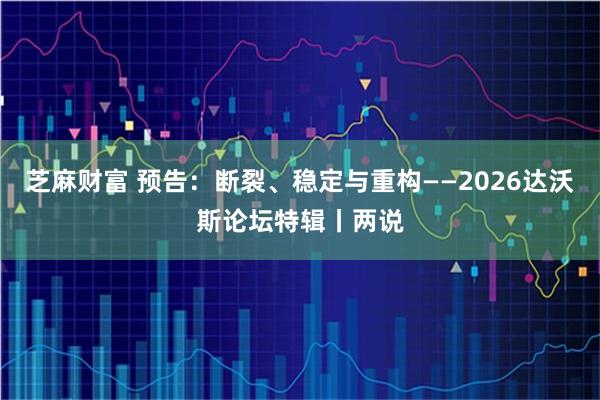 芝麻财富 预告：断裂、稳定与重构——2026达沃斯论坛特辑丨两说