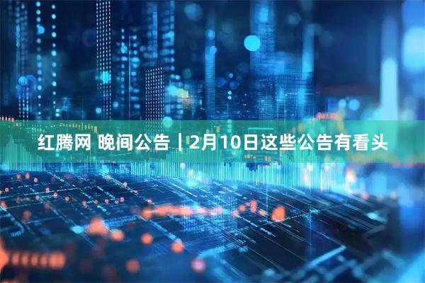 红腾网 晚间公告｜2月10日这些公告有看头