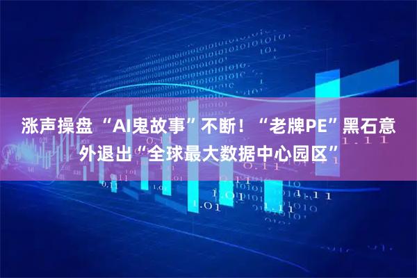 涨声操盘 “AI鬼故事”不断！“老牌PE”黑石意外退出“全球最大数据中心园区”